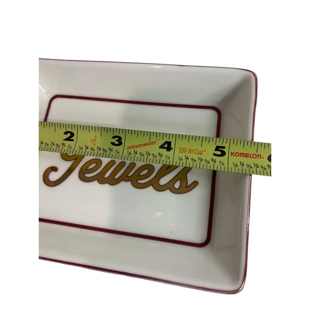 I Godinger & Co Jewels White Trinket Dish Jewelry Holder 4.25 x 5.5 Inches